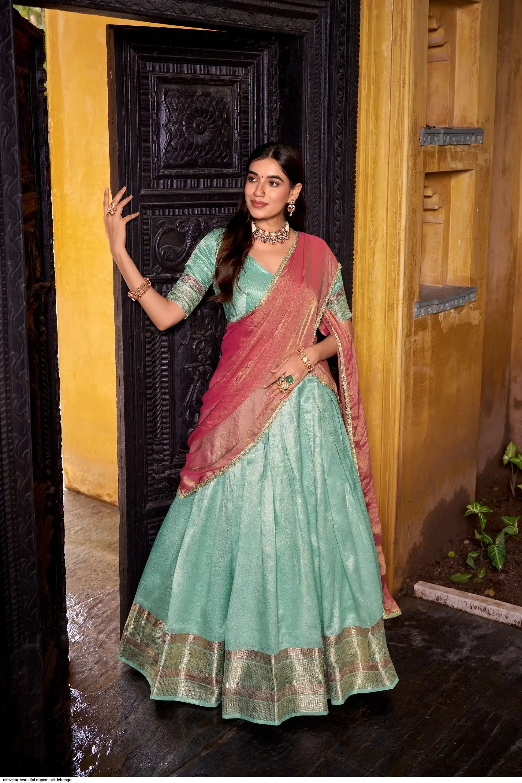 ASHVITHA BEAUTIFUL DUPION SILK LEHENGA D