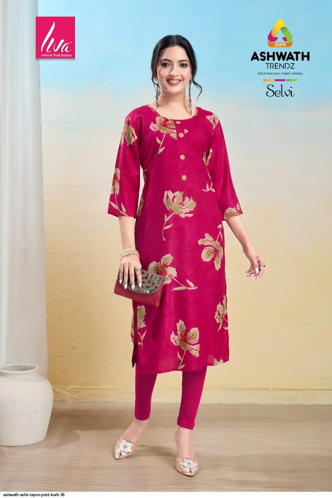 ASHWATH SELVI RAYON PRINT KURTI 36