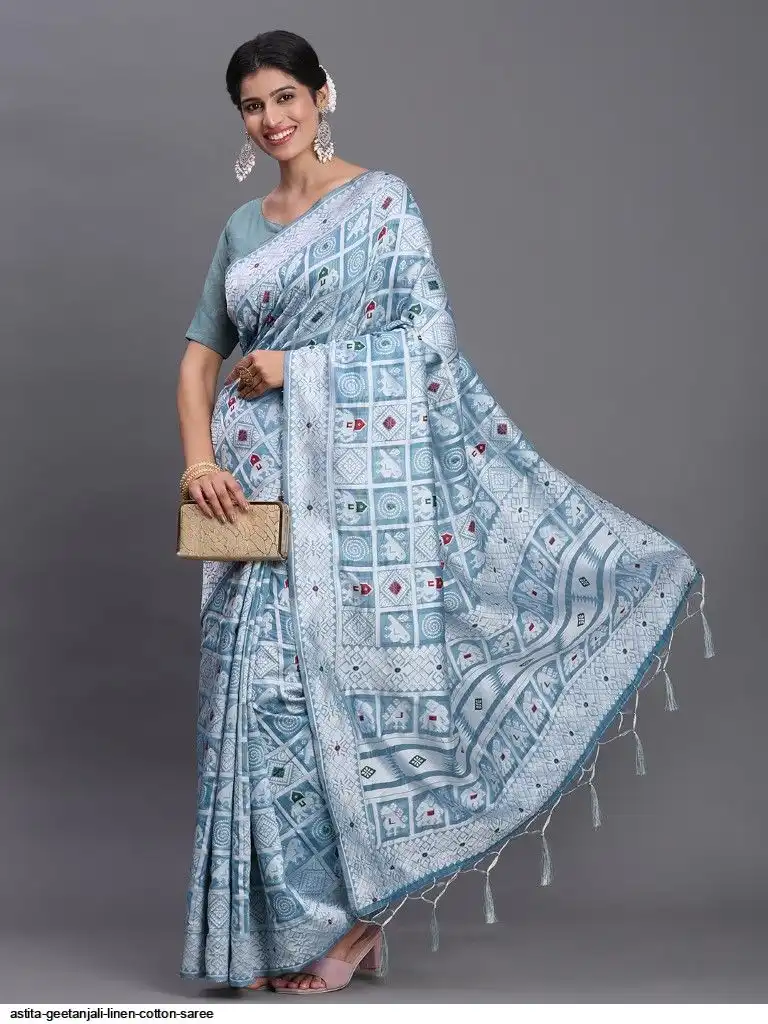 ASTITA GEETANJALI LINEN COTTON SAREE