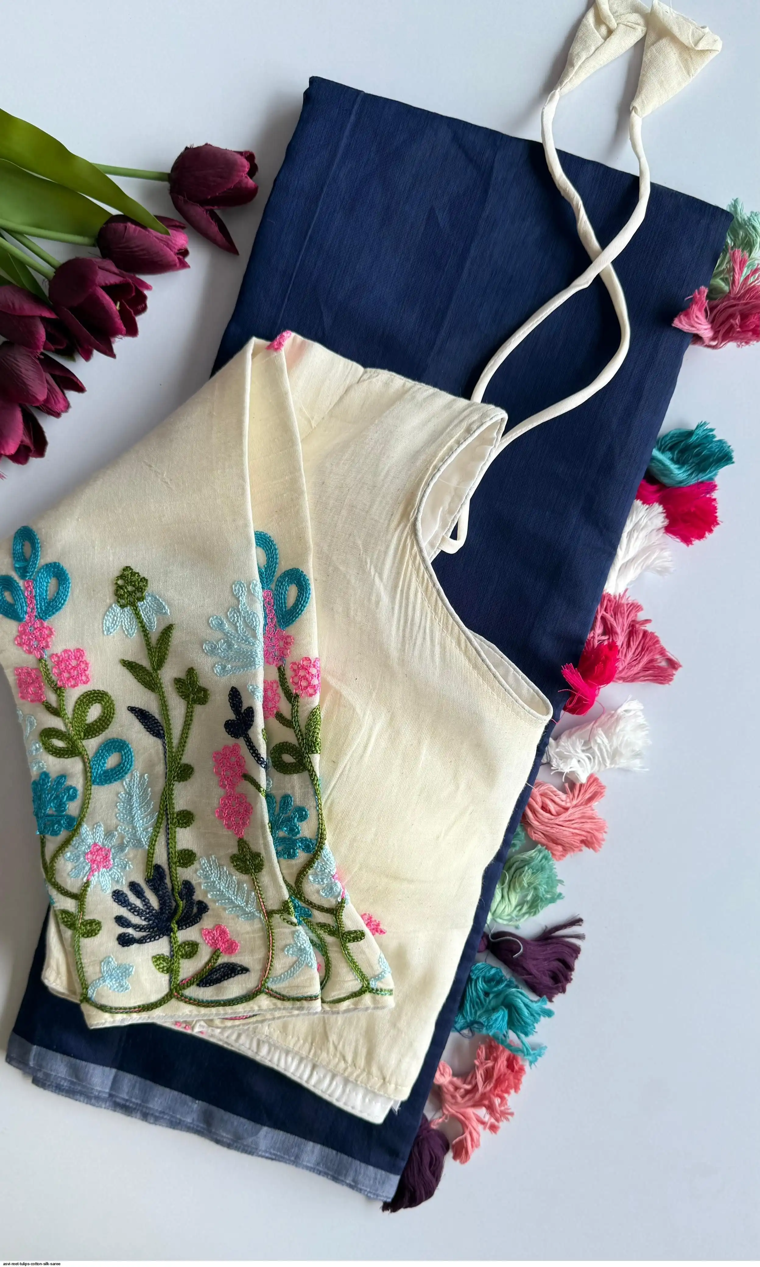 ASVI REET TULIPS COTTON SILK SAREE 5