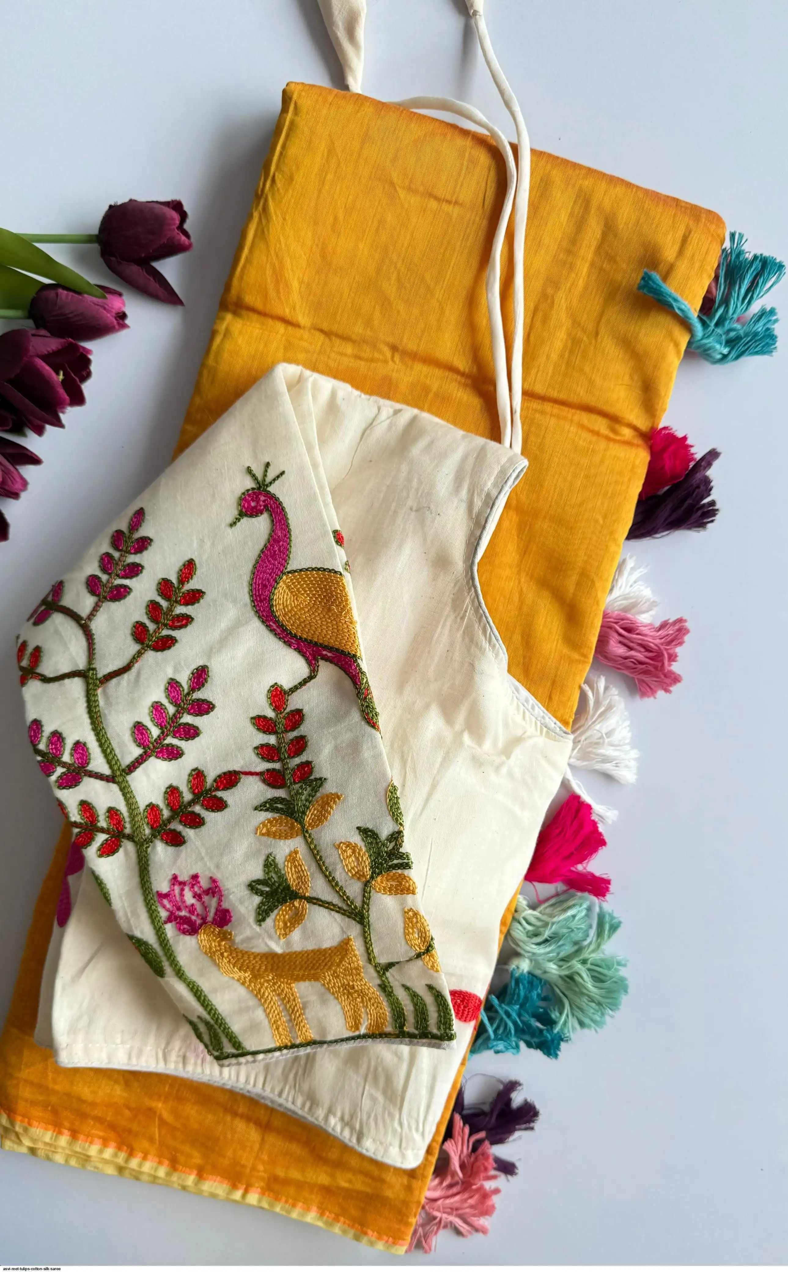 ASVI REET TULIPS COTTON SILK SAREE 7