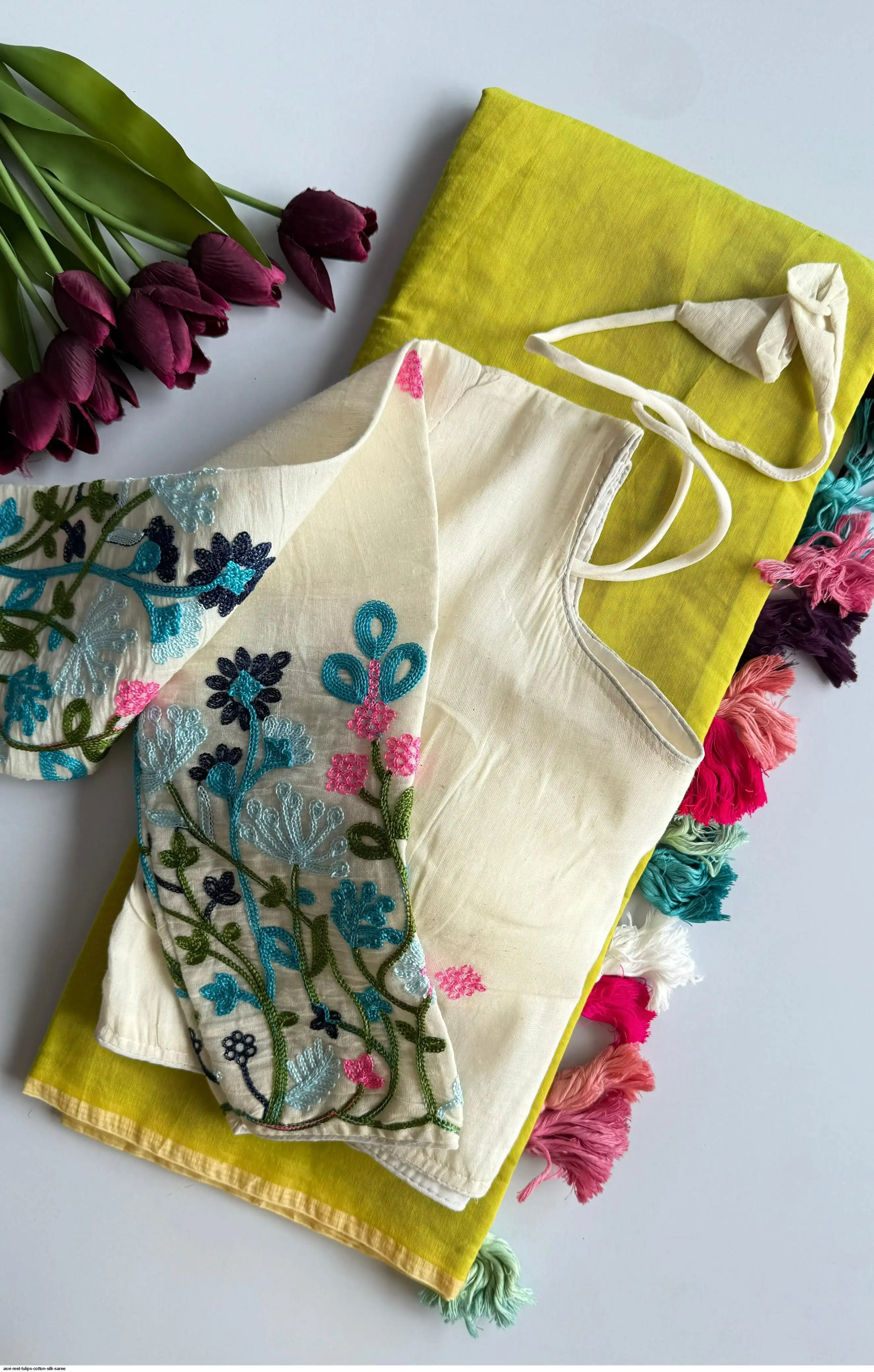 ASVI REET TULIPS COTTON SILK SAREE 9