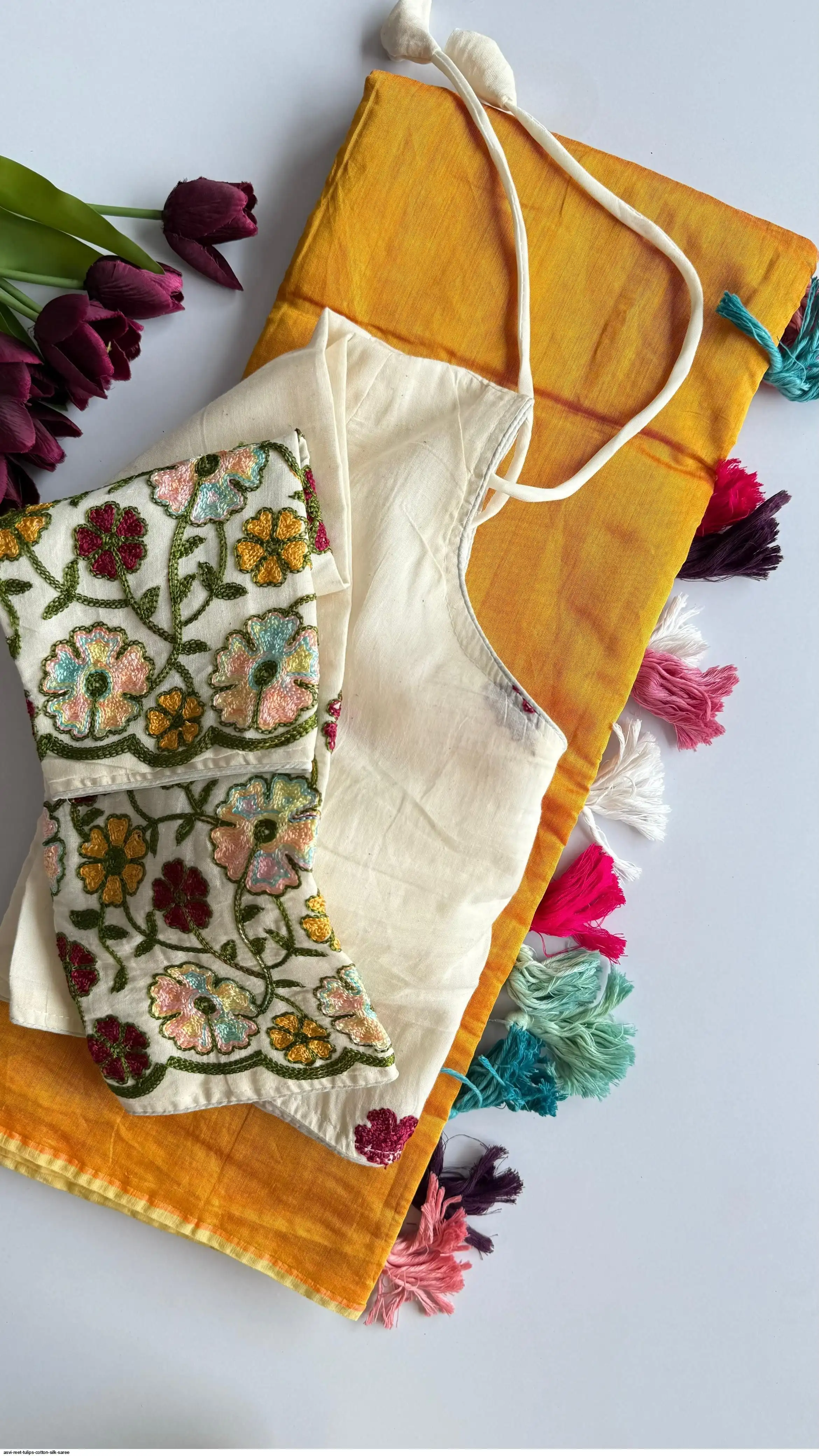 ASVI REET TULIPS COTTON SILK SAREE 8