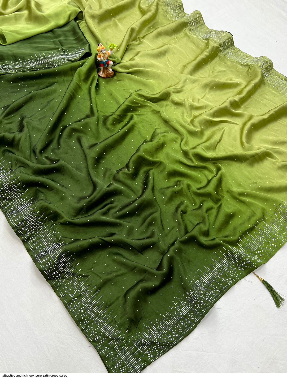 Attractive and rich look Pure Satin Crepe Saree