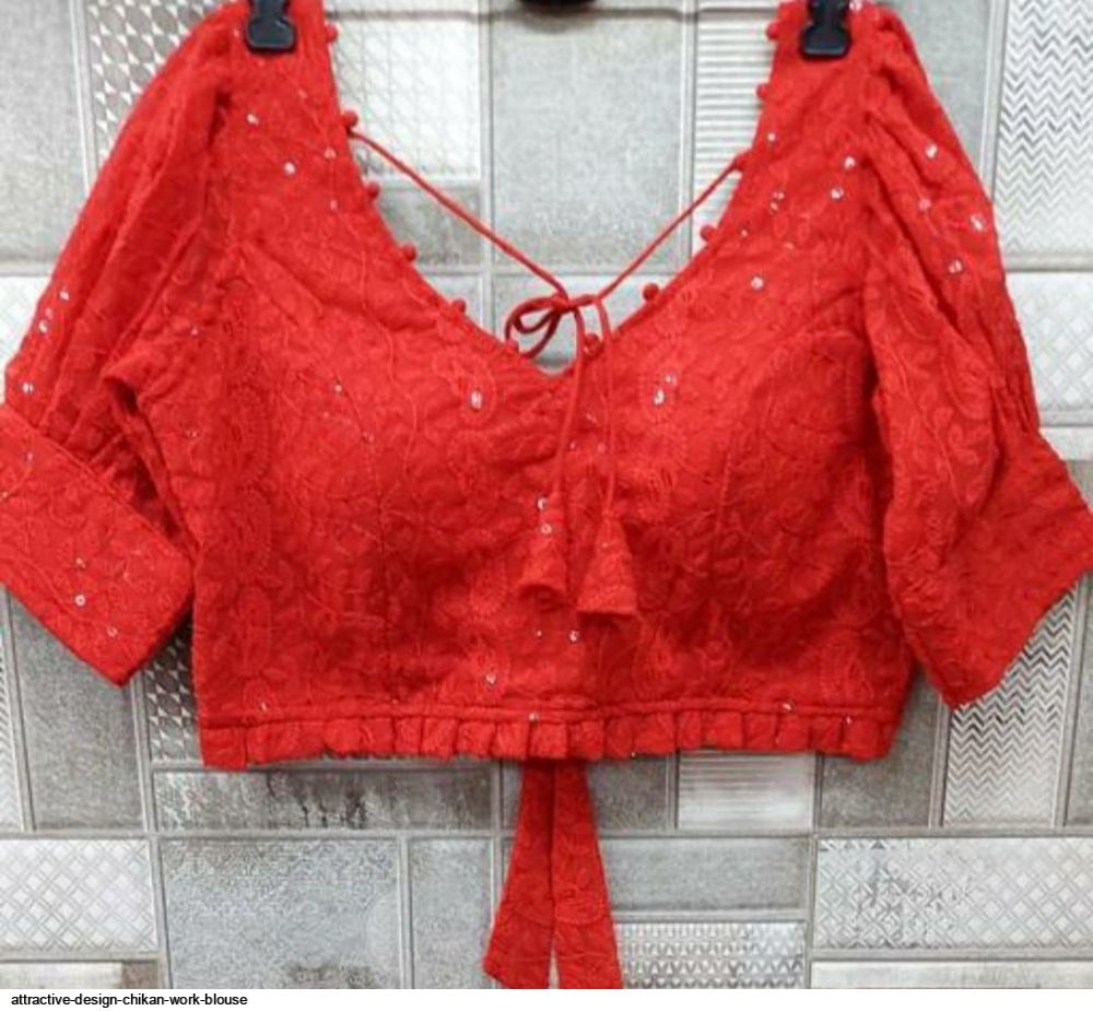 ATTRACTIVE DESIGN CHIKAN WORK BLOUSE