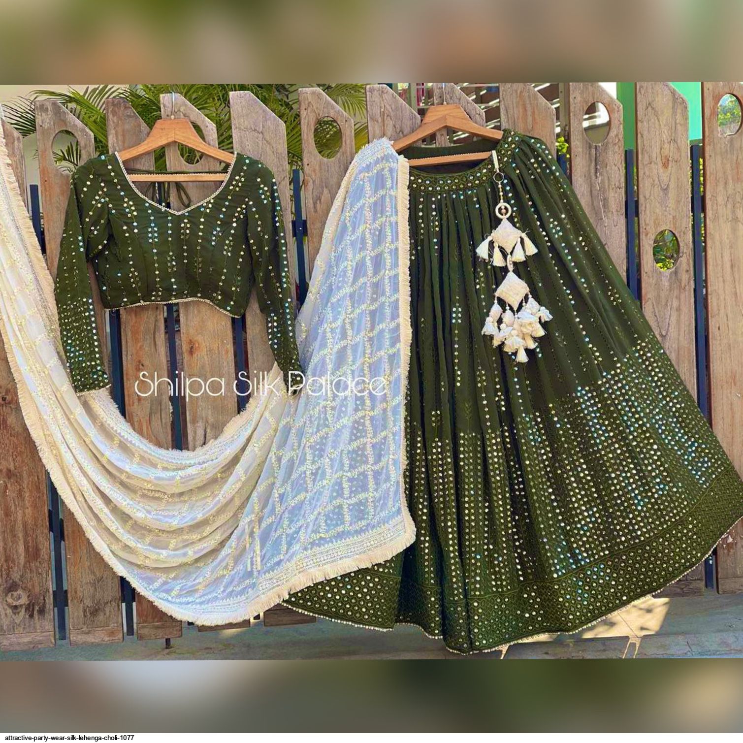 ATTRACTIVE PARTY WEAR SILK LEHENGA CHOLI 1077