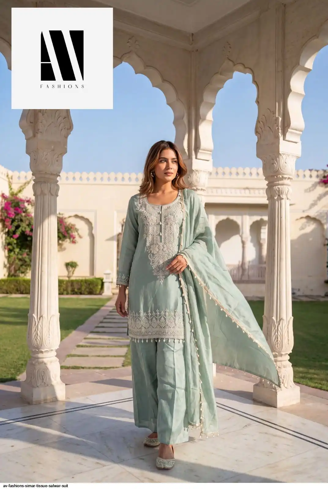 AV FASHIONS SIMAR TISSUE SALWAR SUIT B