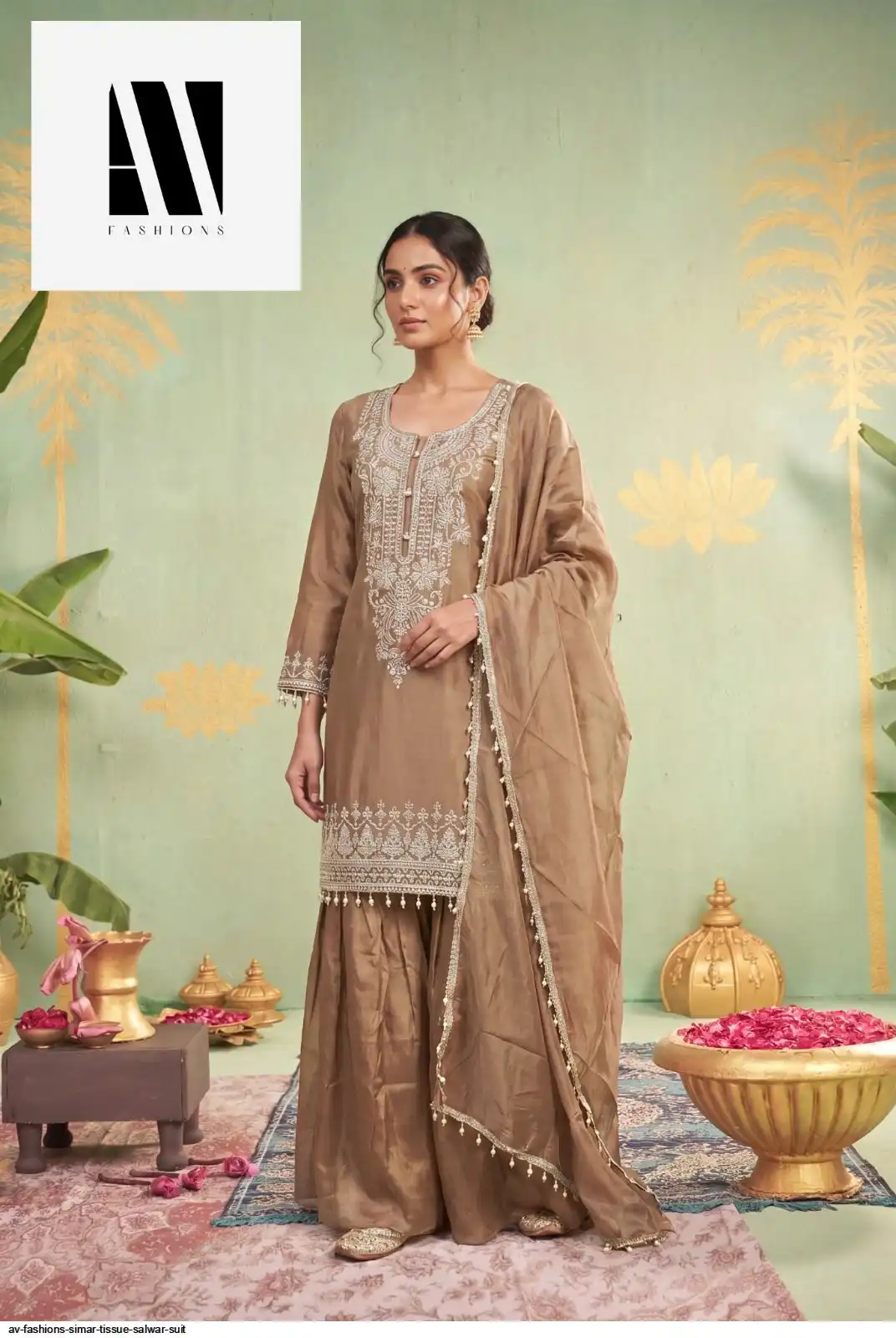 AV FASHIONS SIMAR TISSUE SALWAR SUIT C