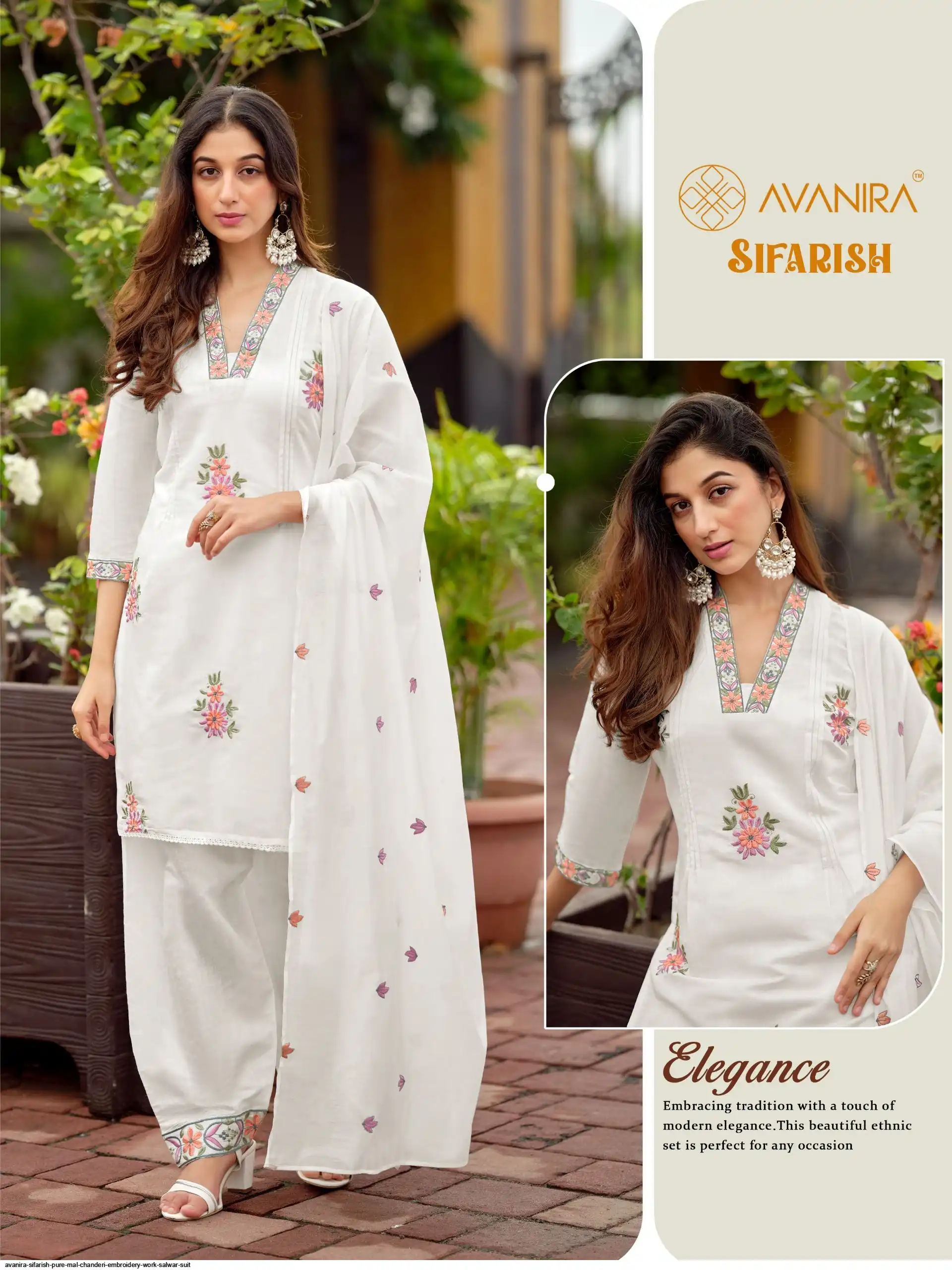 AVANIRA SIFARISH PURE MAL CHANDERI EMBROIDERY WORK SALWAR SUIT 102