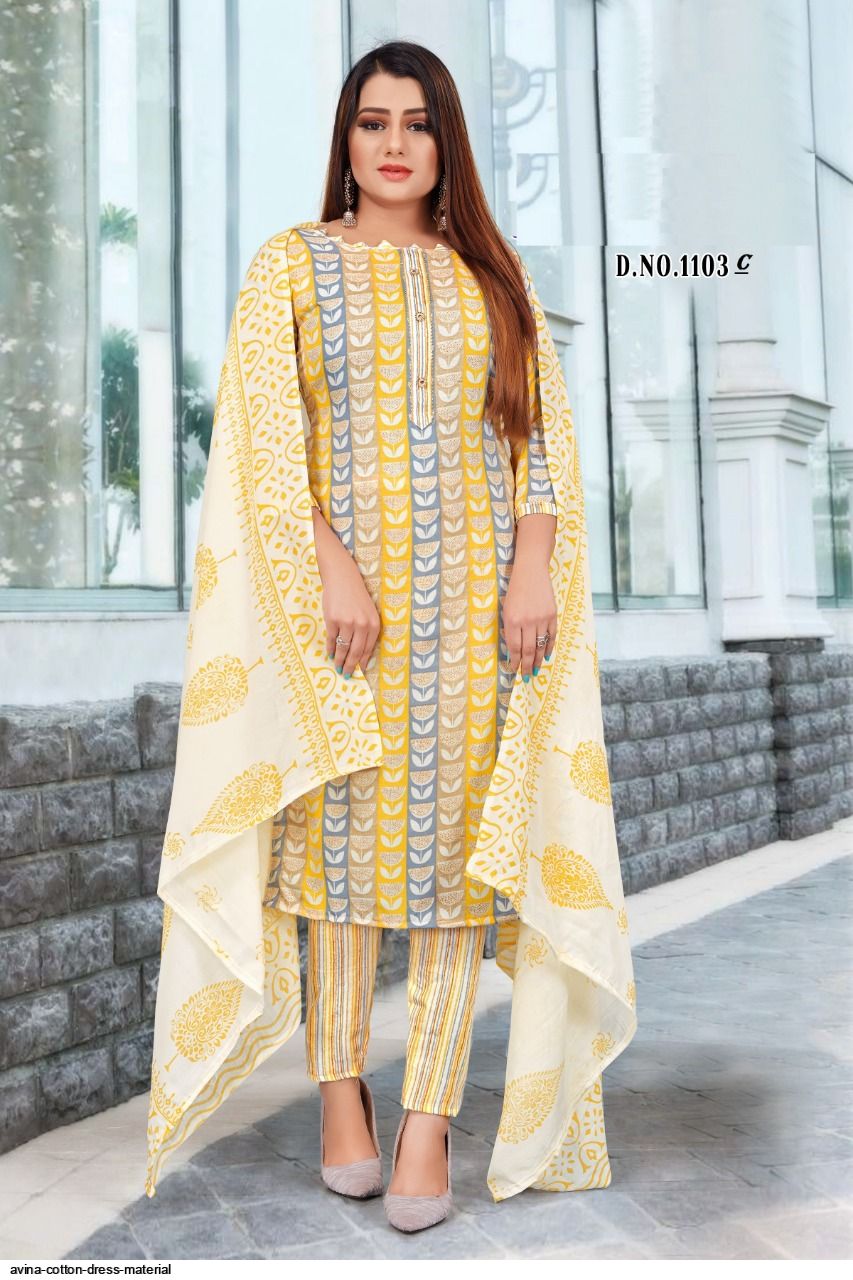 JT Textile Anupama Printed Cotton Dress Material Catalog Supplier in Surat