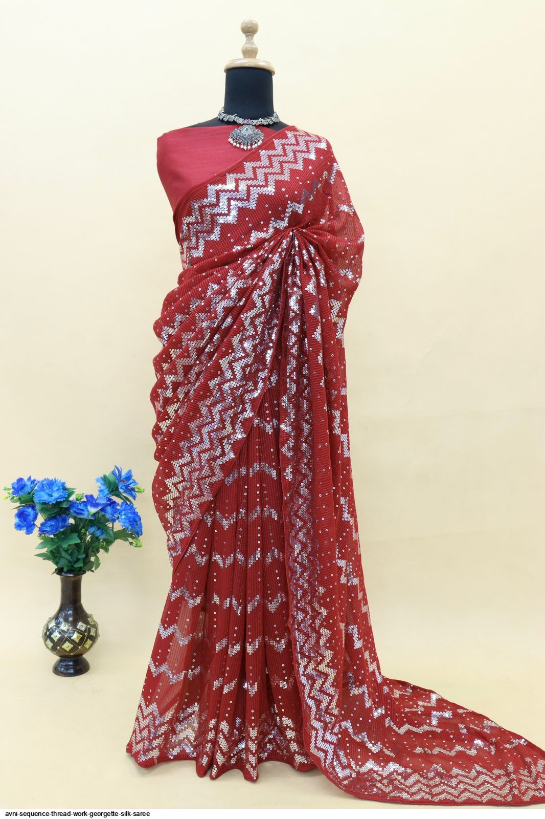 AVNI SEQUENCE THREAD WORK GEORGETTE SILK SAREE