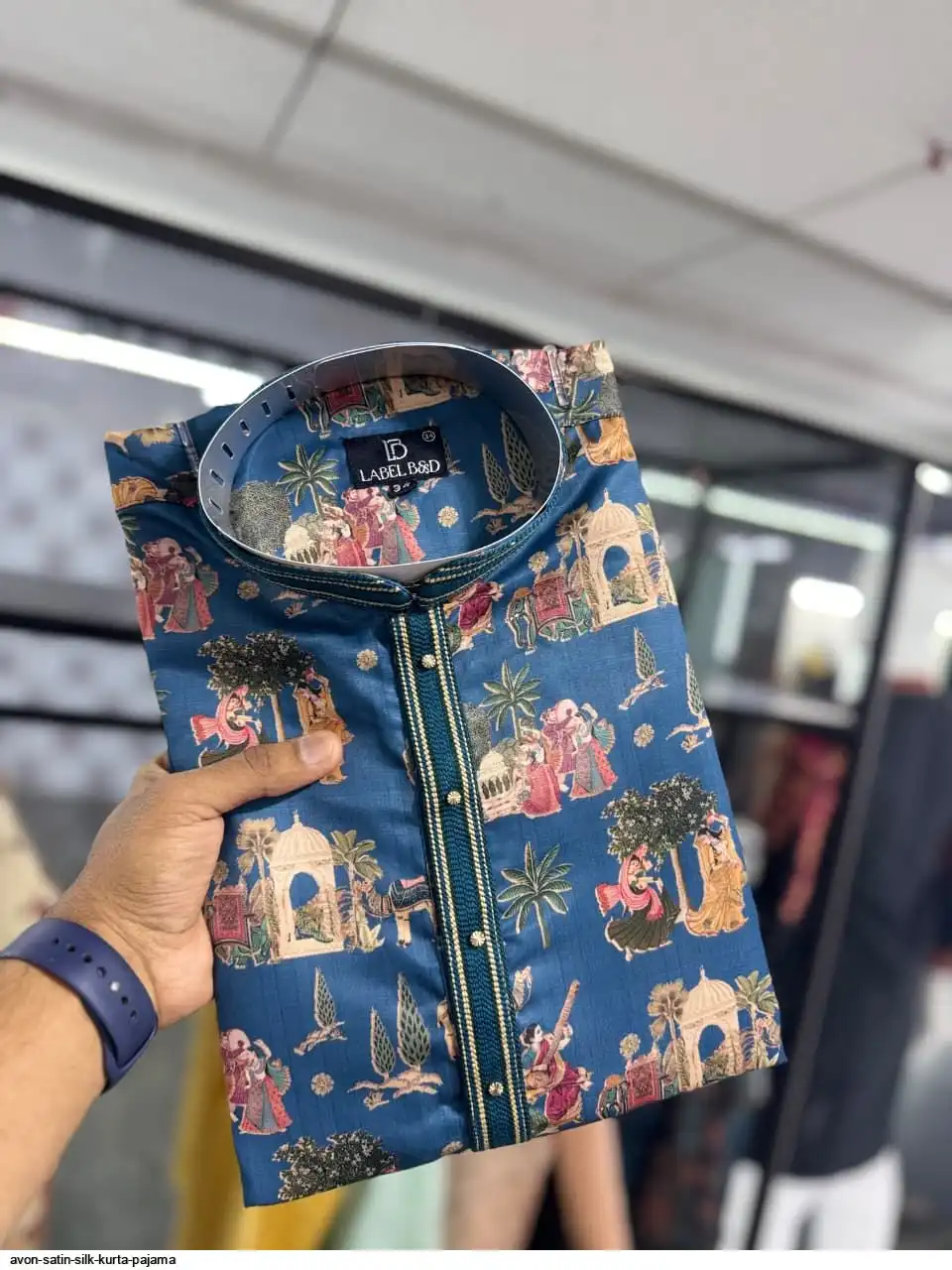 AVON SATIN SILK KURTA PAJAMA H