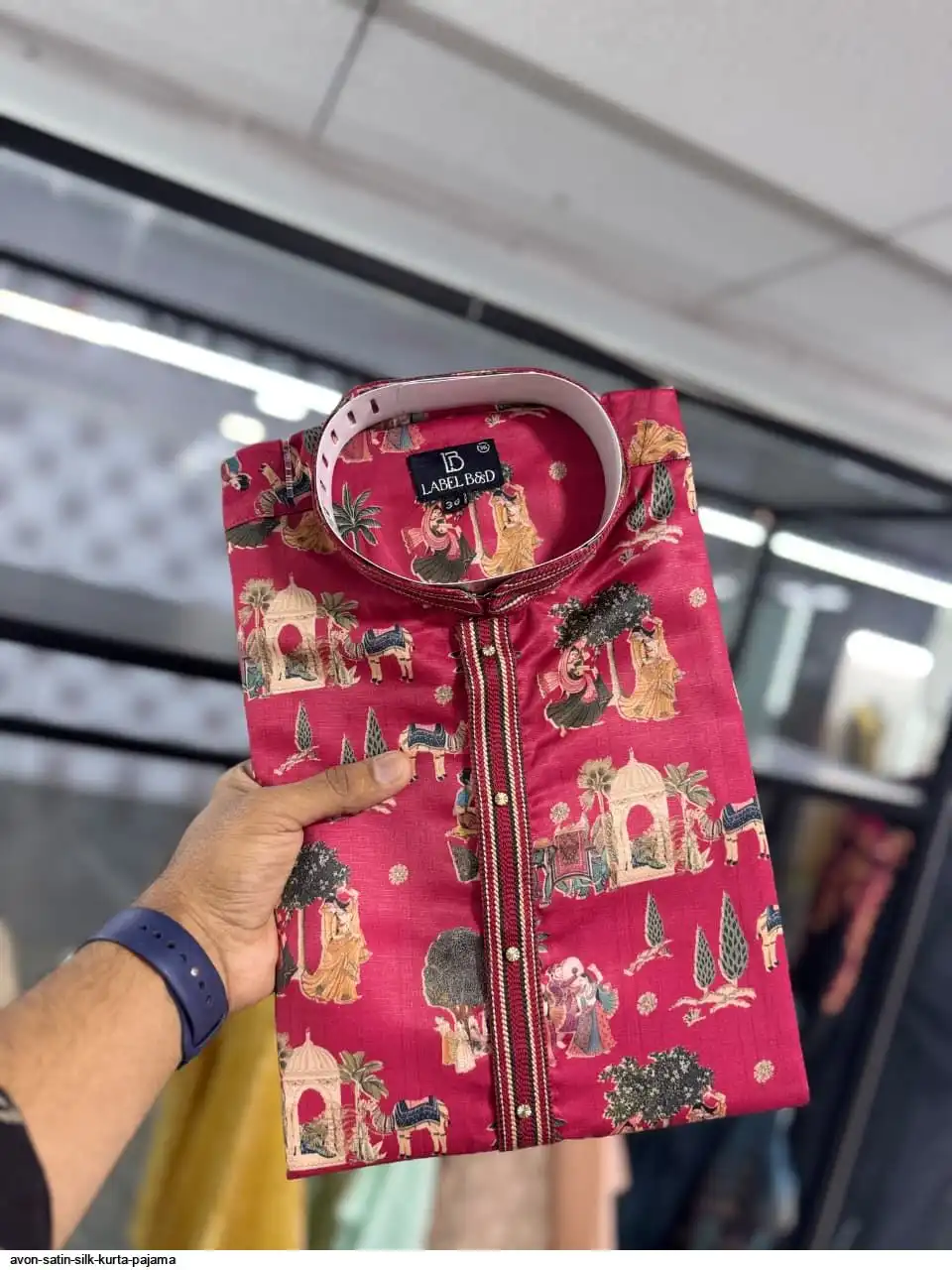 AVON SATIN SILK KURTA PAJAMA G
