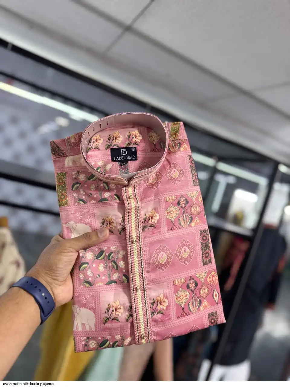 AVON SATIN SILK KURTA PAJAMA F