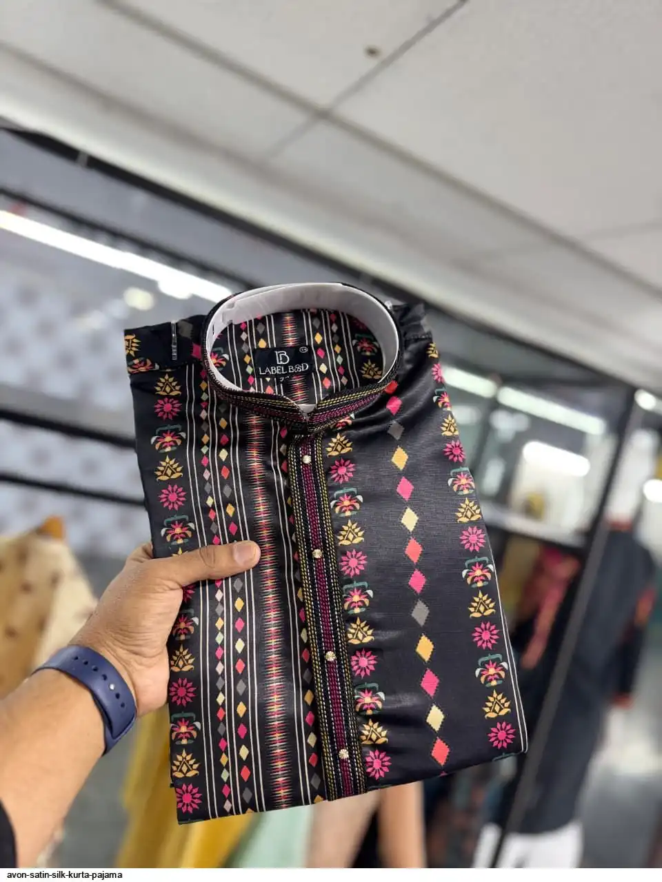 AVON SATIN SILK KURTA PAJAMA E
