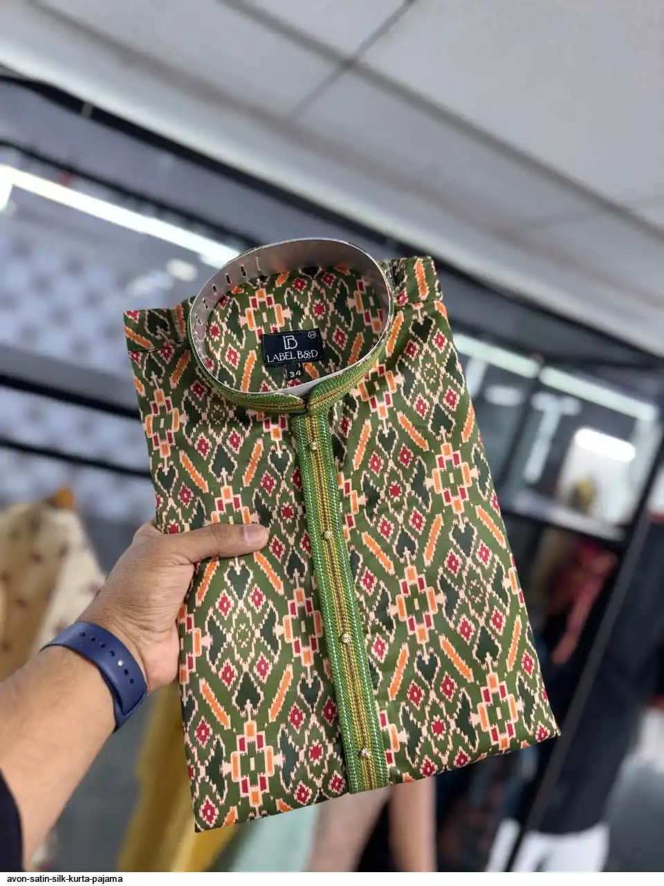 AVON SATIN SILK KURTA PAJAMA C