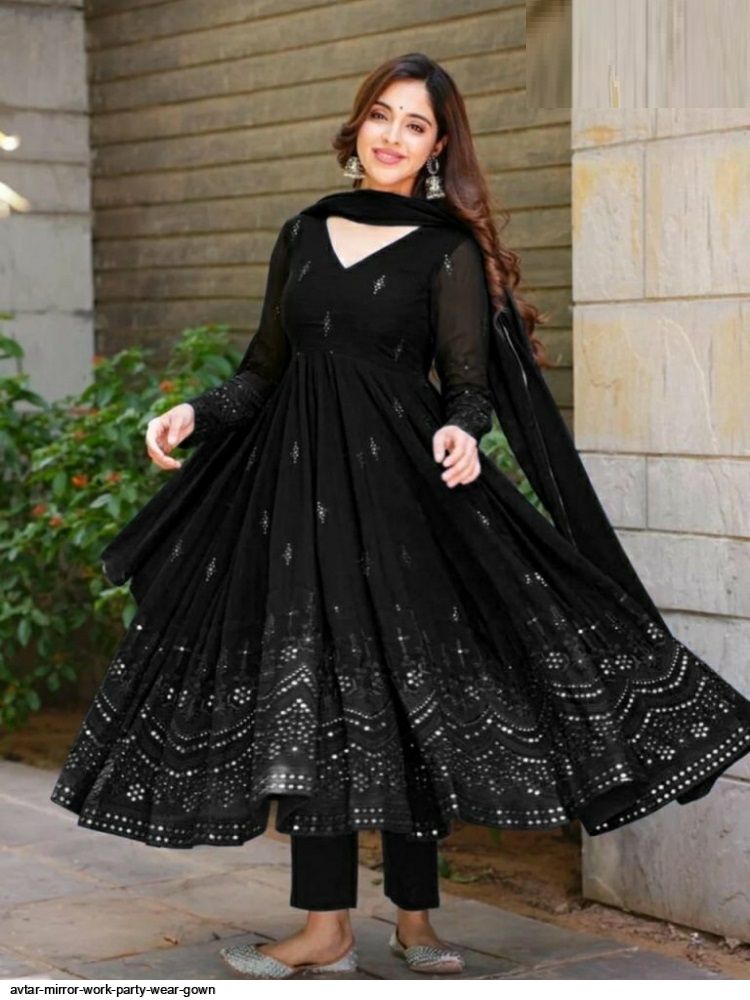 AVTAR MIRROR WORK PARTY WEAR GOWN B