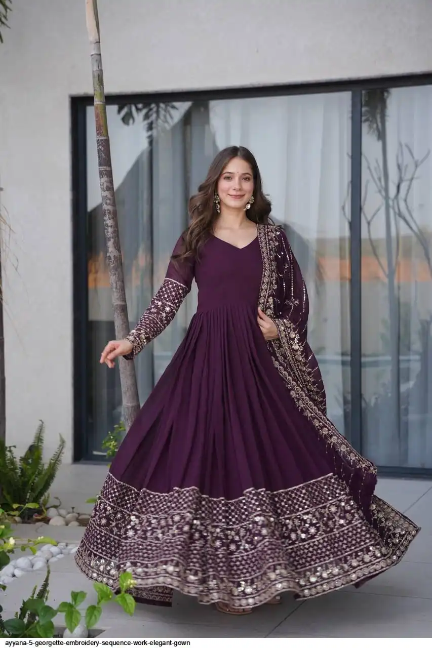 AYYANA 5 GEORGETTE EMBROIDERY SEQUENCE WORK ELEGANT GOWN B