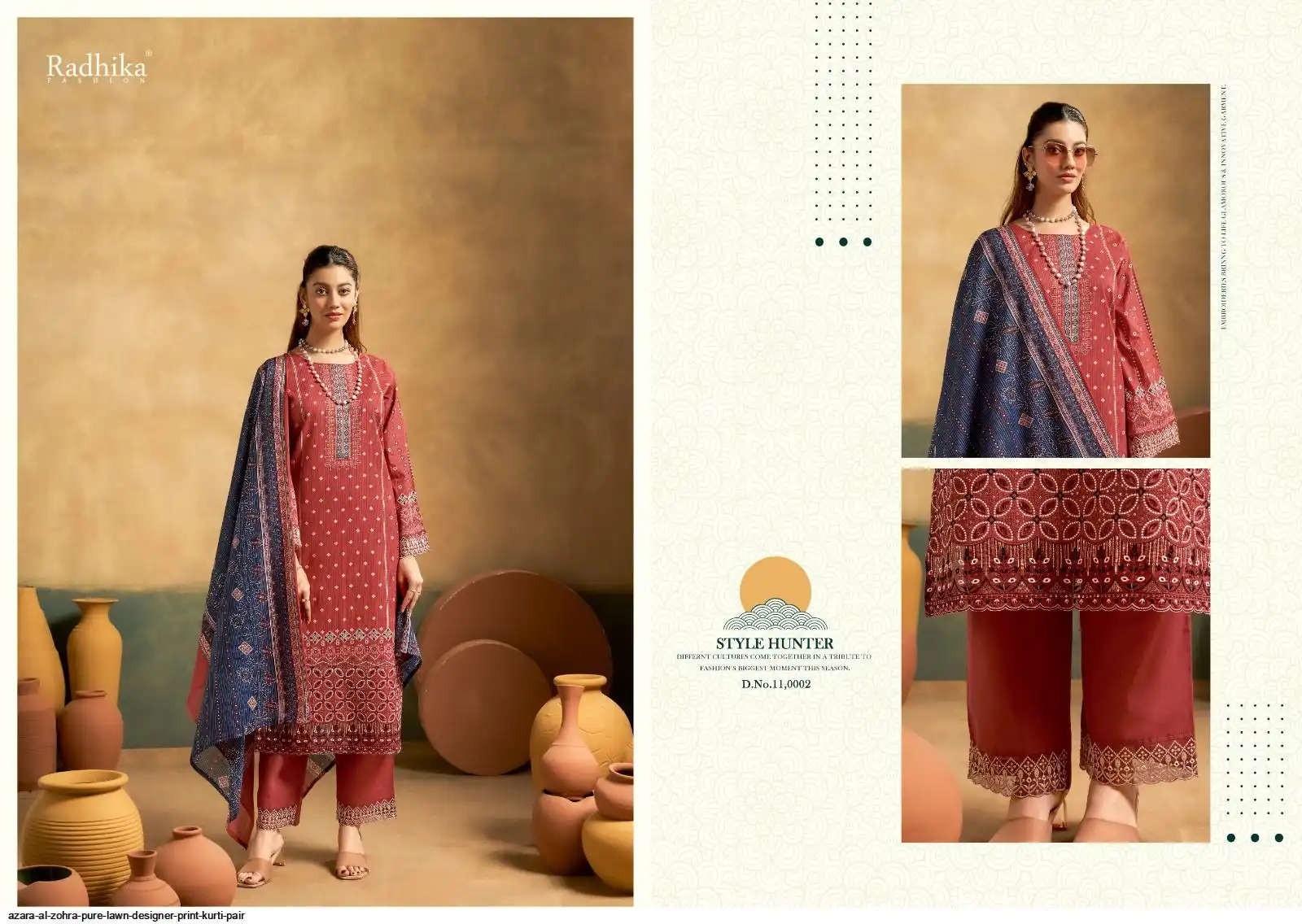 Azara AL' ZOHRA Pure Lawn Designer Print Wholesale Catalog