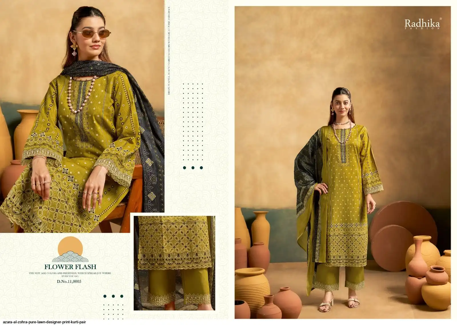 Azara AL' ZOHRA Pure Lawn Designer Print Wholesale Catalog
