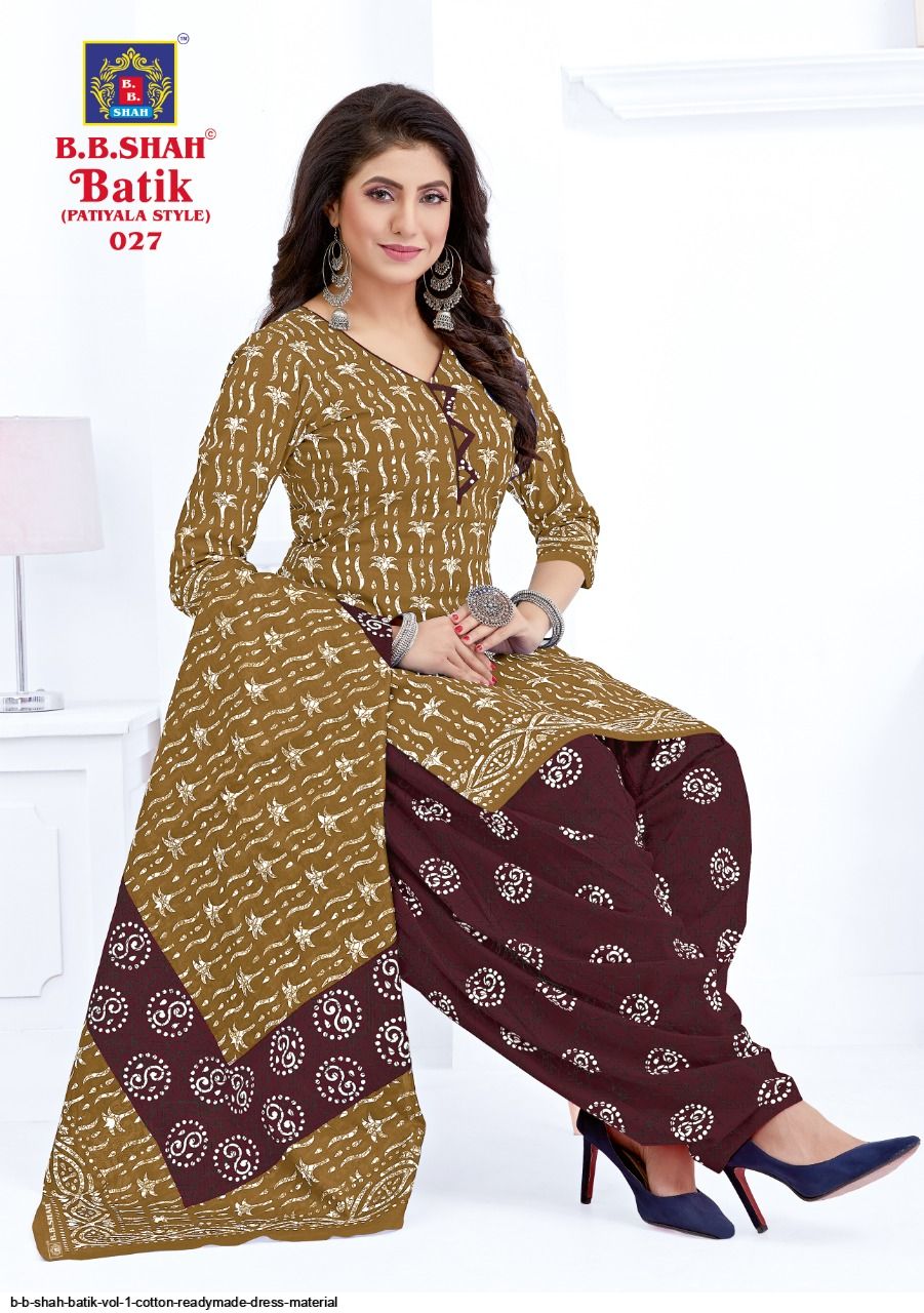 B B SHAH BATIK VOL 1 COTTON READYMADE DRESS MATERIAL