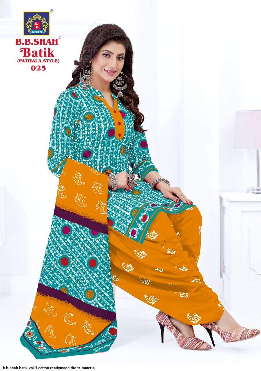 B B SHAH BATIK VOL 1 COTTON READYMADE DRESS MATERIAL