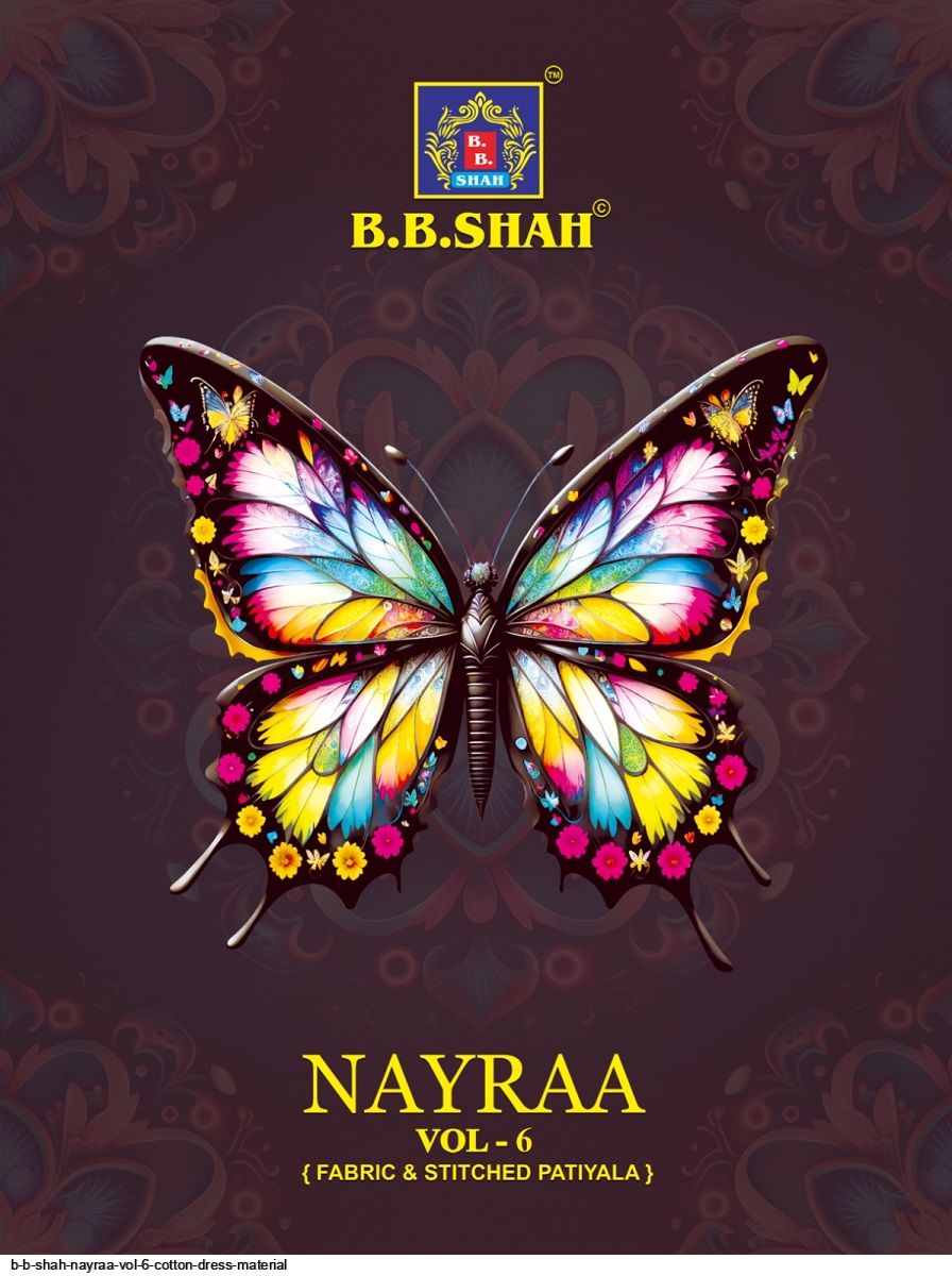 B B SHAH NAYRAA VOL 6 COTTON DRESS MATERIAL