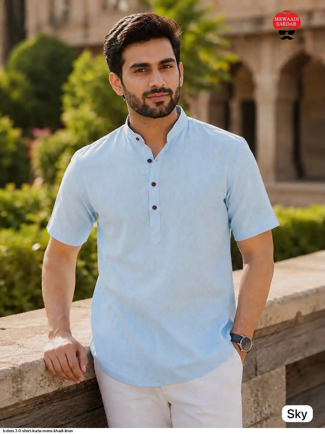 B DESI 3 0 SHORT KURTA MENS KHADI LINEN C