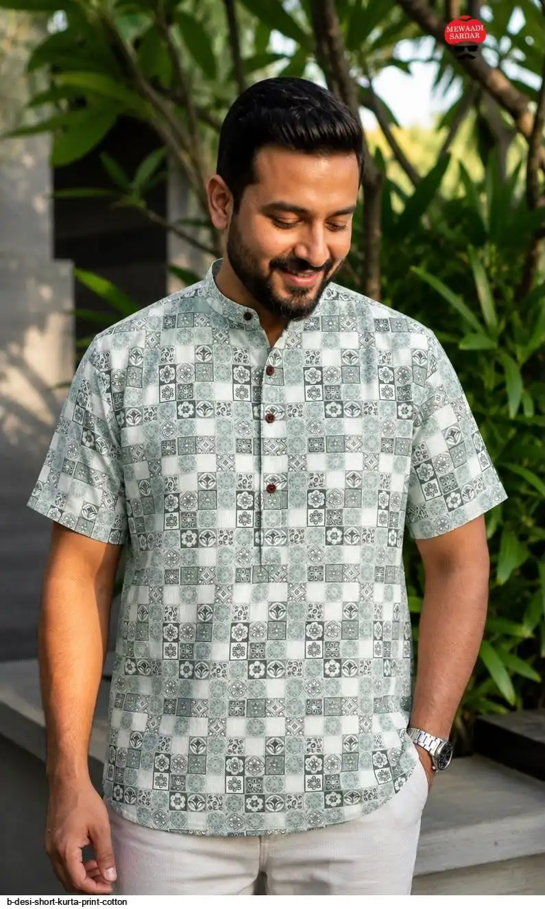 B DESI SHORT KURTA PRINT COTTON B