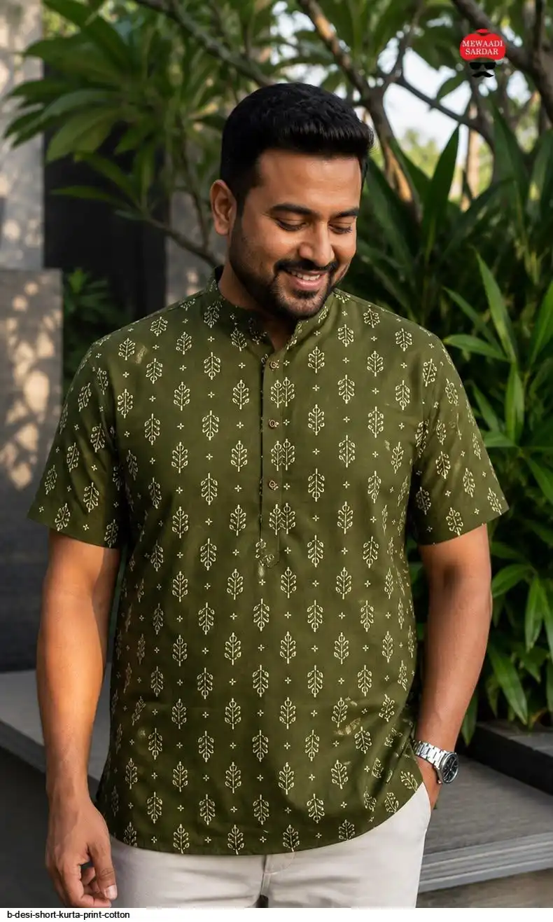 B DESI SHORT KURTA PRINT COTTON A