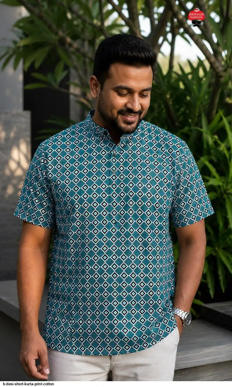 B DESI SHORT KURTA PRINT COTTON D