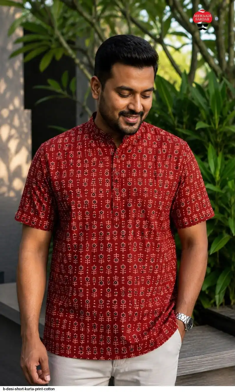 B DESI SHORT KURTA PRINT COTTON G