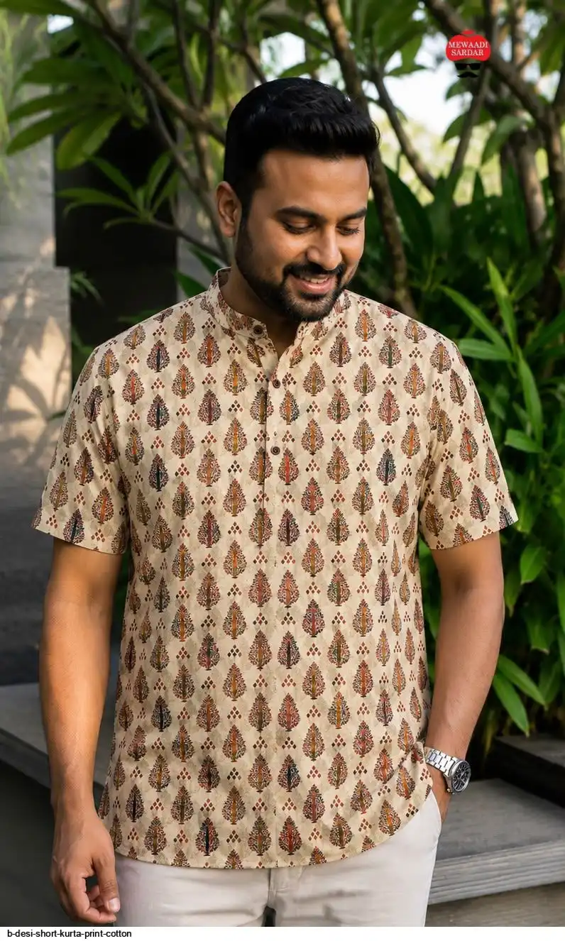 B DESI SHORT KURTA PRINT COTTON H