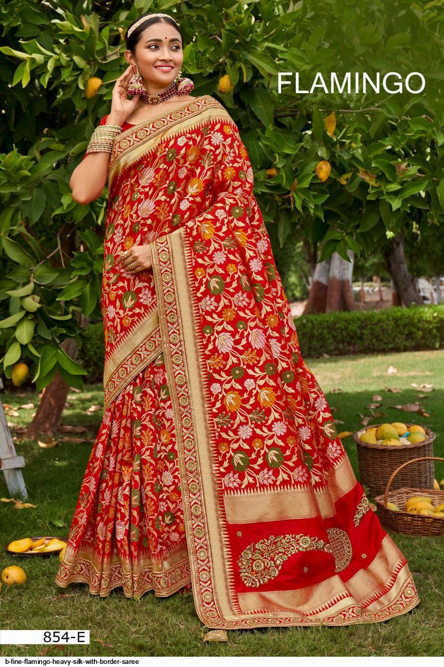 B-fine-flamingo-heavy-silk-with-border-saree 854