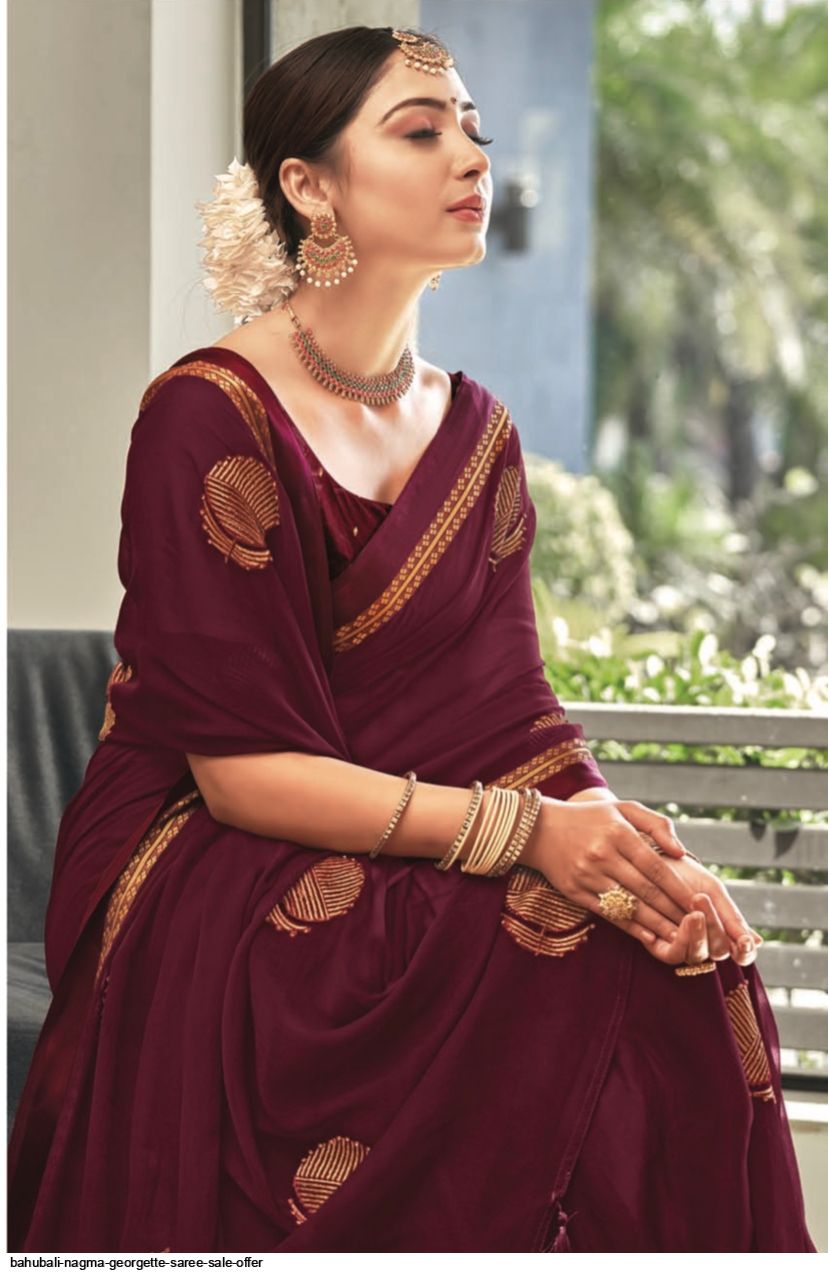 bahubali nagma georgette saree sale offer 8541