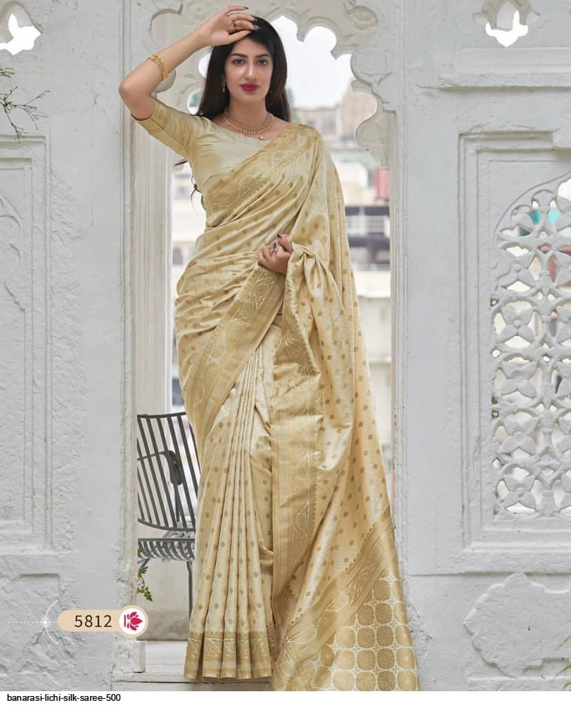 BANARASI LICHI SILK SAREE 500