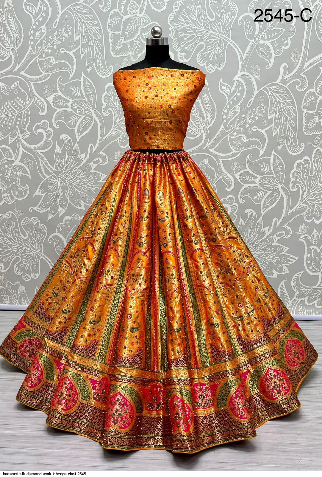 Blissful Crepe Silk Diamond Work Lehenga Choli