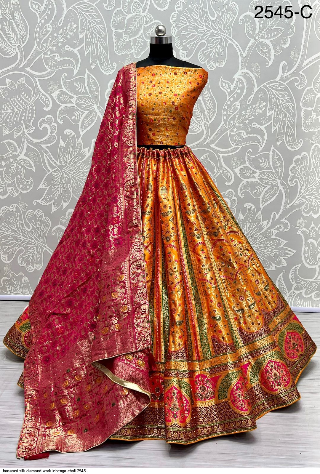 Buy Knockout Pink & Firozi Banarasi Silk With Padded Blouse Online Lehenga  Choli Design | Fashion Clothing