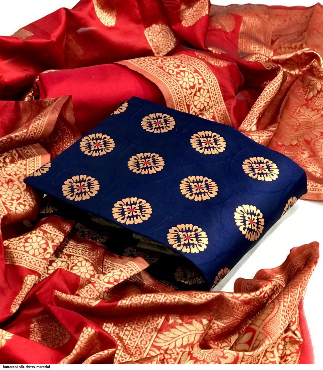 banarasi silk dress material manufacturers Pure Tissue Silk Banarasi Dress Material