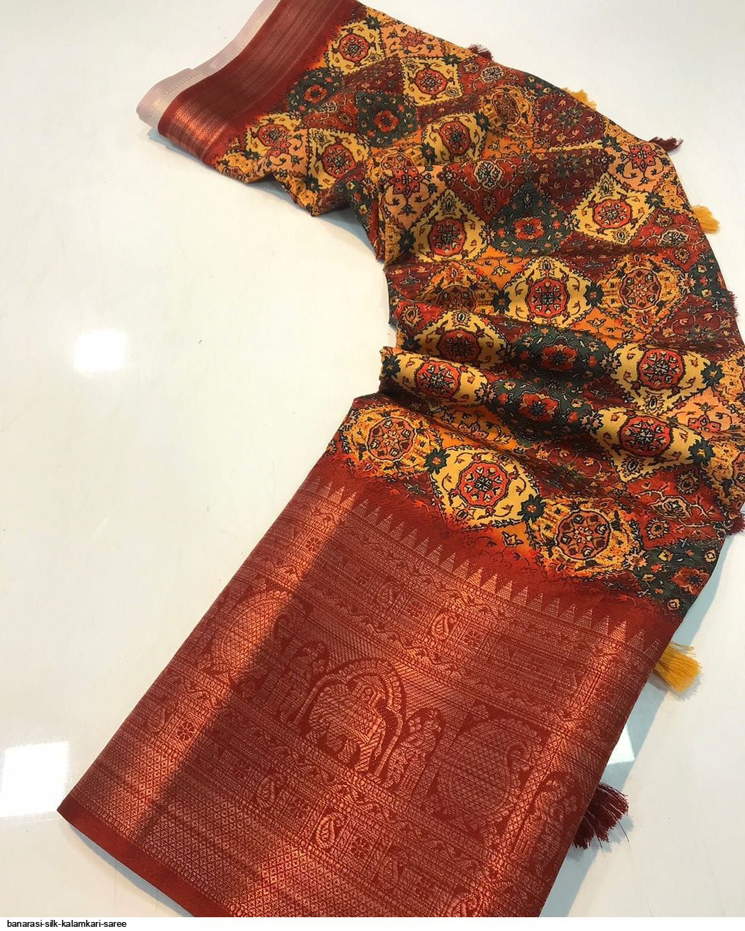 BANARASI SILK KALAMKARI SAREE