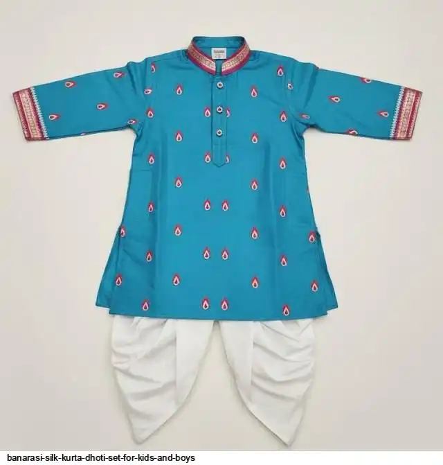 BANARASI SILK KURTA DHOTI SET FOR KIDS AND BOYS B