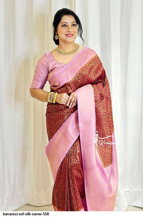 MAGENTA PINK TRADITIONAL KANCHI SOFT SILK SARI WITH ATTACHED BLOUSE –  Zariknyaa