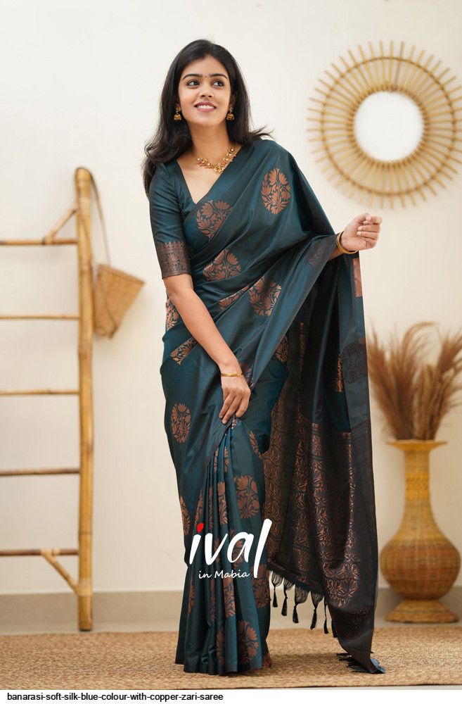 Buy Magneitta Striped Kanjivaram Tissue, Cotton Silk Light Blue Sarees  Online @ Best Price In India | Flipkart.com