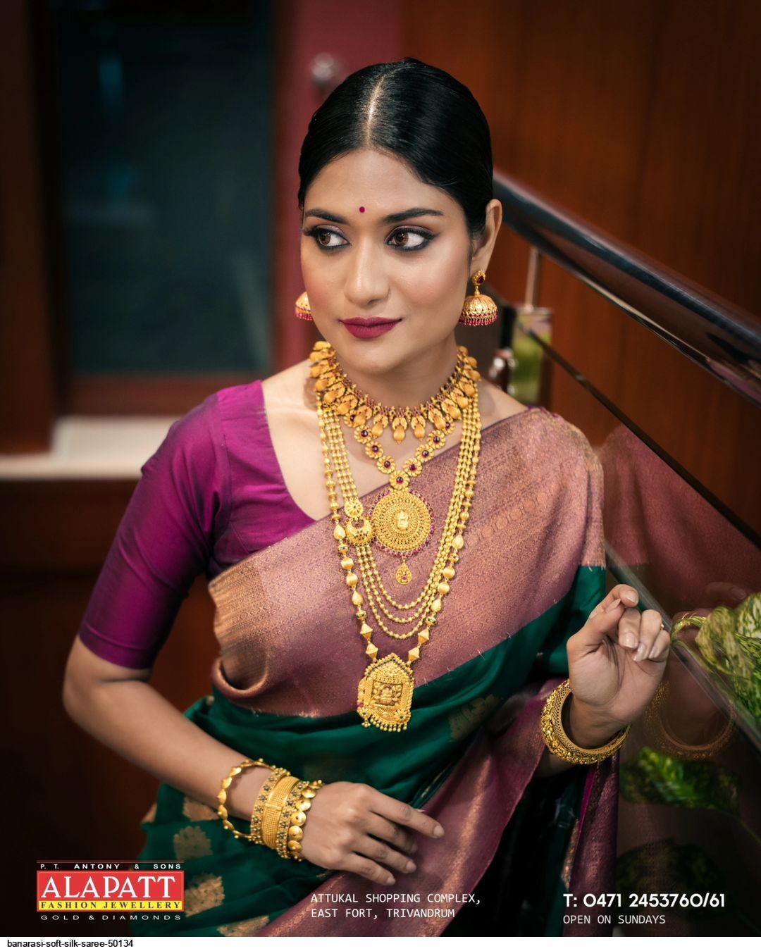 Latest Fashion Jewellery For Saree Model Dressed Saree Wearing