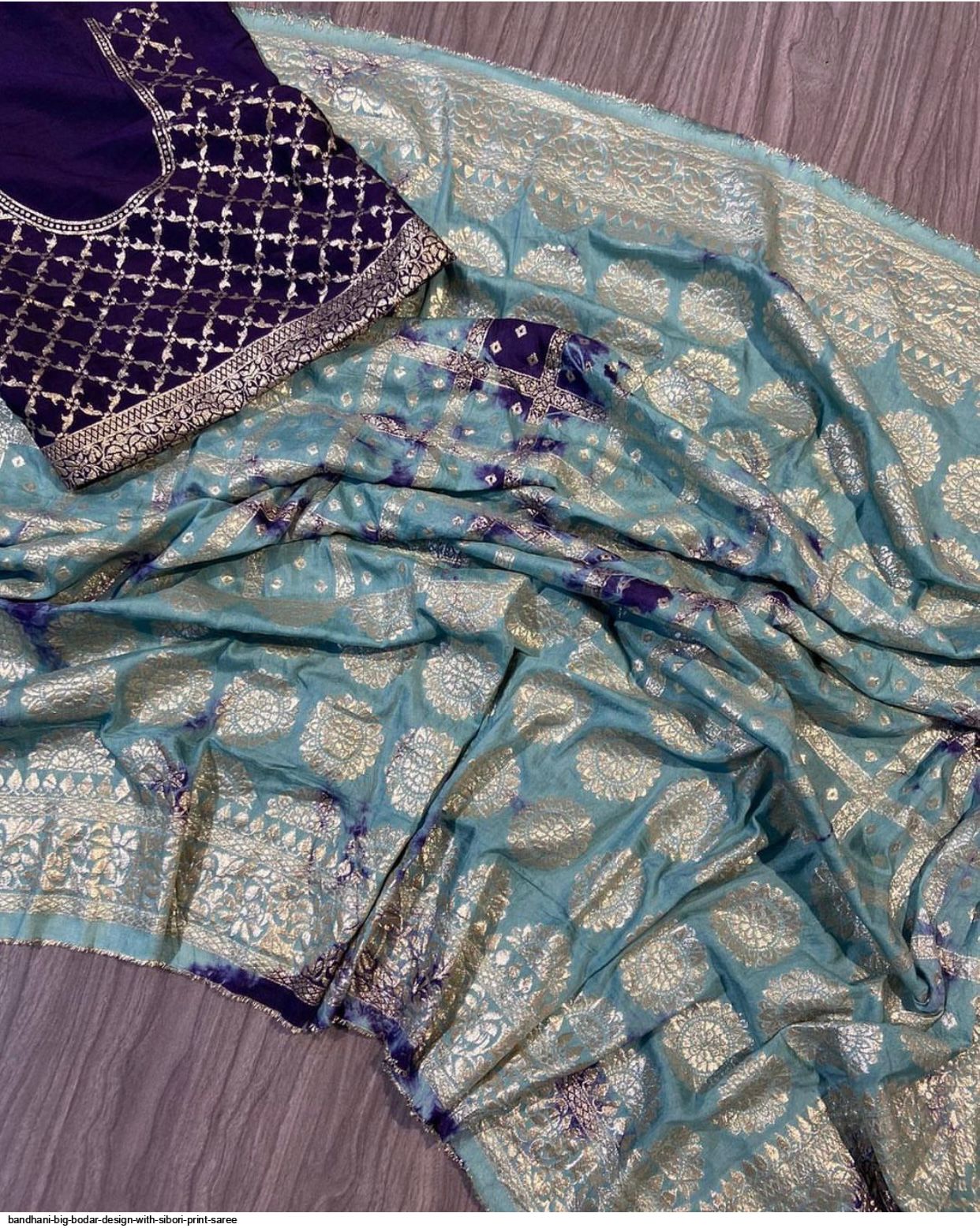 Bandhani-design-with-sibori-print-saree