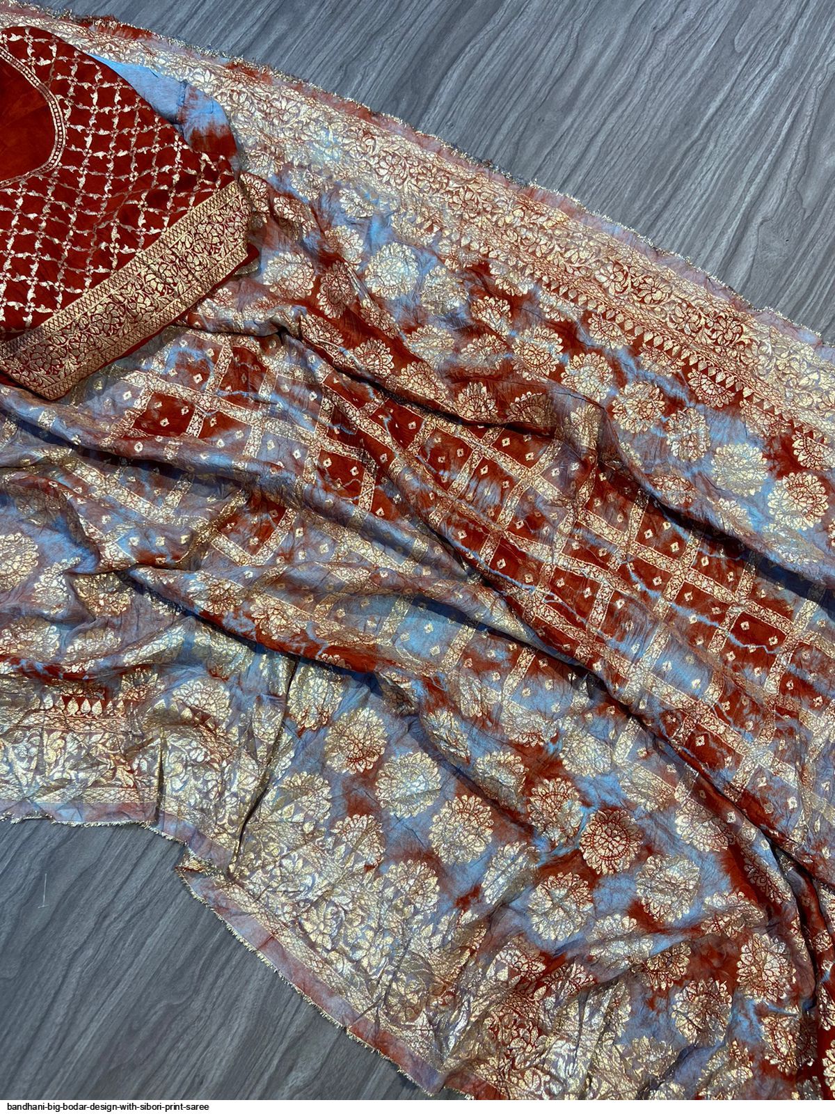 Bandhani-design-with-sibori-print-saree-B