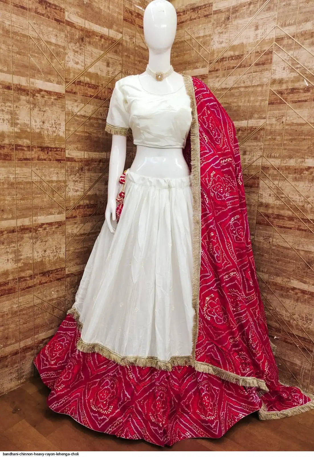 BANDHANI CHINNON HEAVY RAYON LEHENGA CHOLI 1