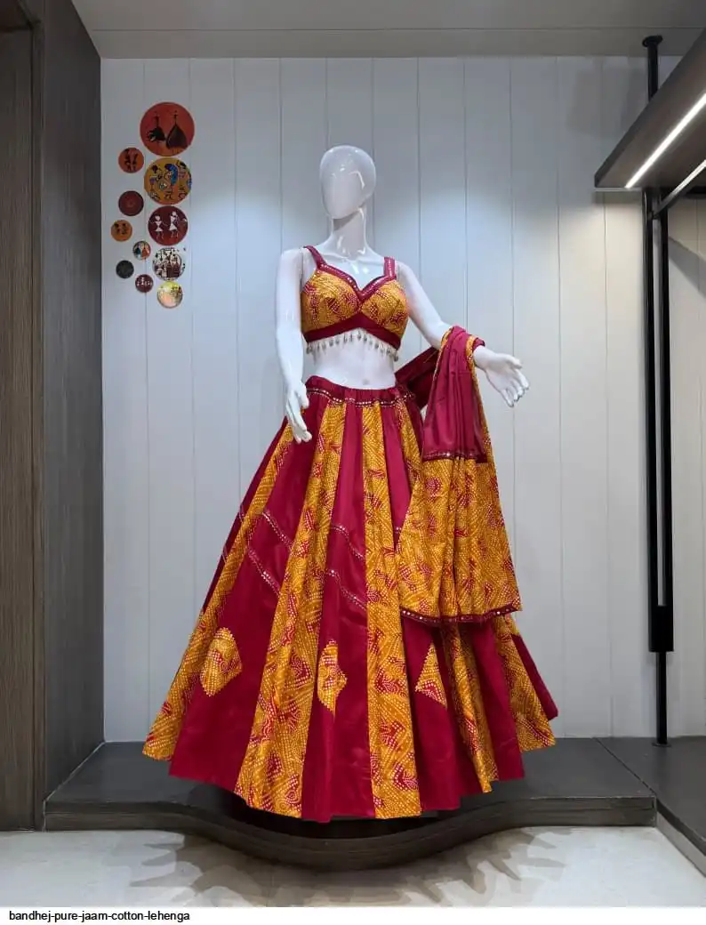 BANDHEJ PURE JAAM COTTON LEHENGA 1