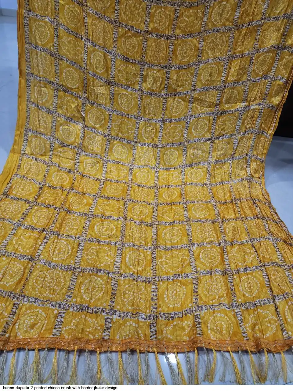 BANNO DUPATTA 2 PRINTED CHINON CRUSH WITH BORDER JHALAR DESIGN L