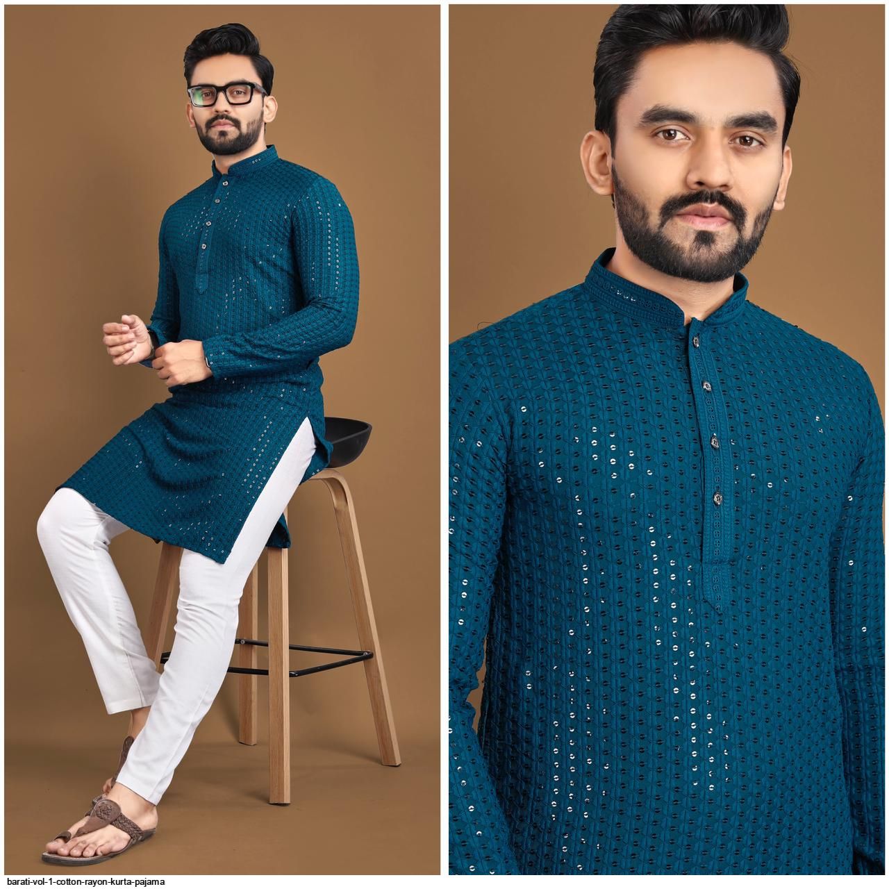BARATI VOL COTTON RAYON KURTA PAJAMA G